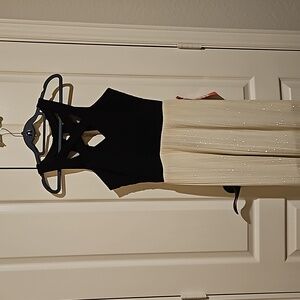 Semi-Formal Black and Cream dress